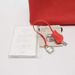 Pre Owned Hermes Birkin 30 Rouge Pivoine Epsom Leather Tote Bag