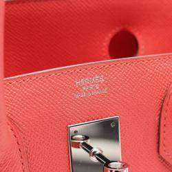 Pre Owned Hermes Birkin 30 Rouge Pivoine Epsom Leather Tote Bag