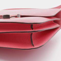 مملوكة مسبقًا حقيبة هيرمس كونستانس الصغيرة كتف جلد إبزوم وردية أزالي