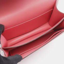 مملوكة مسبقًا حقيبة هيرمس كونستانس الصغيرة كتف جلد إبزوم وردية أزالي
