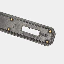 Pre Owned Hermes Kelly 28 Black Box Calf Leather Top Handle Bag