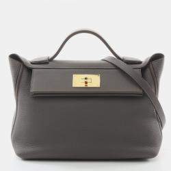 Pre Owned Hermes 24/24 Etain Togo Leather Shoulder Bag