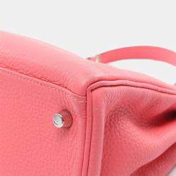 Pre Owned Hermes Kelly 28 Rose Dete Taurillon Clemence Leather Tote Bag