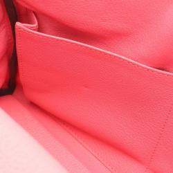 Pre Owned Hermes Kelly 28 Rose Dete Taurillon Clemence Leather Tote Bag