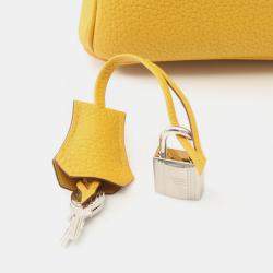 Pre Owned Hermes Birkin 25 Jaune Ambre Togo Leather Tote Bag