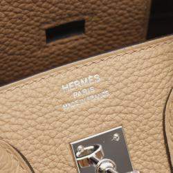 Pre Owned Hermes Birkin 25 Chai Togo Leather Tote Bag