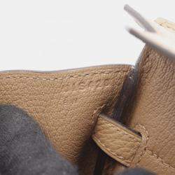 Pre Owned Hermes Birkin 25 Chai Togo Leather Tote Bag