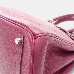 Pre Owned Hermes Birkin 30 Tosca Taurillon Clemence Leather Tote Bag