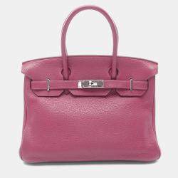 Pre Owned Hermes Birkin 30 Tosca Taurillon Clemence Leather Tote Bag