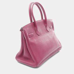 Pre Owned Hermes Birkin 30 Tosca Taurillon Clemence Leather Tote Bag