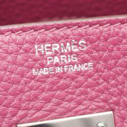 Pre Owned Hermes Birkin 30 Tosca Taurillon Clemence Leather Tote Bag