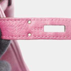 Pre Owned Hermes Birkin 30 Tosca Taurillon Clemence Leather Tote Bag