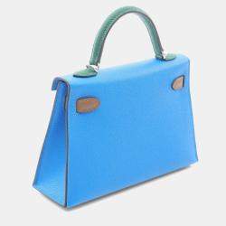 Pre Owned Hermes Kelly Mini Tricolor Epsom Leather Top Handle Bag