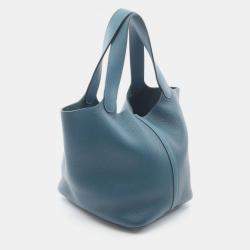 Pre Owned Hermes Picotin Lock 22 Colvert Taurillon Clemence Leather Shoulder Bag