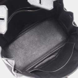 Pre Owned Hermes Birkin 30 Black Taurillon Clemence Leather Tote Bag