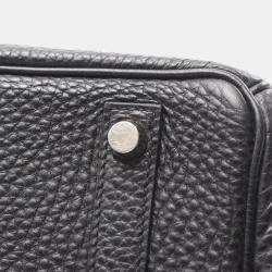 Pre Owned Hermes Birkin 30 Black Taurillon Clemence Leather Tote Bag