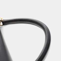 Pre Owned Hermes Kelly 28 Black Box Calf Leather Top Handle Bag