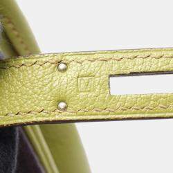 Pre Owned Hermes Birkin 30 Prune/Anis Green Chevre Leather Tote Bag