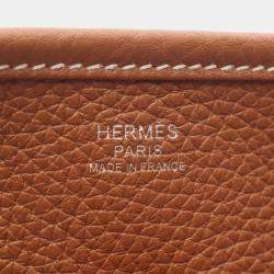 Pre Owned Hermes Evelyne 29 Brown Taurillon Clemence Leather Shoulder Bag