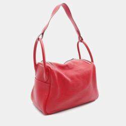 Pre Owned حقيبة هيرمس ليندي 30 جلد كليمنس توريلون أحمر للكتف