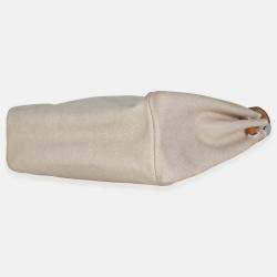 Pre Owned Hermes Natural Toile Vache Calfskin Herbag 39 MM