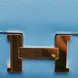 Pre Owned Hermès Blue Jean Epsom Leather Gold Finish Constance 24 Bag