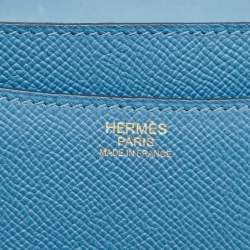 Pre Owned Hermès Blue Jean Epsom Leather Gold Finish Constance 24 Bag