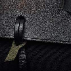 Pre Owned Hermes Black Toile Canvas and Vache Hunter Herbag Cabas PM Bag
