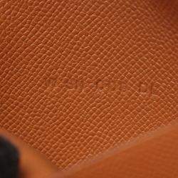 Pre Owned Hermes Kelly Pocket Slim Gold Coin Case Brown  Veau Madame Wallet 