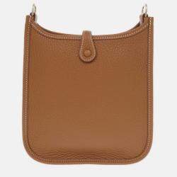 Pre Owned Hermes Evelyn Amazon Taurillon Clemence Gold Shoulder Bag TPM