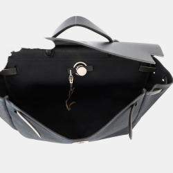 Pre Owned Hermes Herbag Black Toile Officier Leather