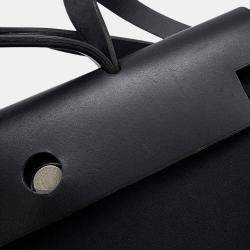 Pre Owned Hermes Herbag Black Toile Officier Leather