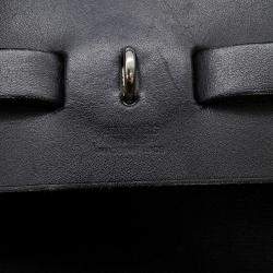 Pre Owned Hermes Herbag Black Toile Officier Leather