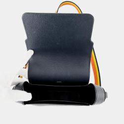 Pre Owned Hermes Octagon Blue Indigo Epsom Size 23
