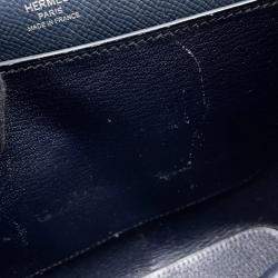 Pre Owned Hermes Octagon Blue Indigo Epsom Size 23