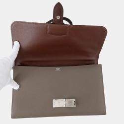 Pre Owned Hermes Sac A Depeches Etain Epsom Shoulder Bag