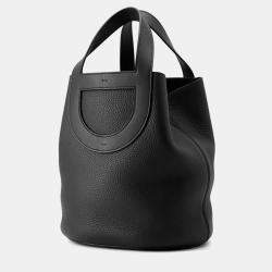 Pre Owned Hermes In-The-Loop Black Taurillon Clemence Tote Bag  23