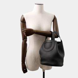 Pre Owned Hermes In-The-Loop Black Taurillon Clemence Tote Bag  23