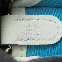 Pre Owned Hermes Neo Evelyne Menthe/Blue Azteque/Vert Fizz Toile Officier Swift Leather TPM
