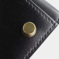 Pre Owned Hermes Kelly Sellier Black Box Calf Leather Handbag 32