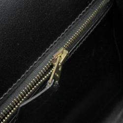 Pre Owned Hermes Kelly Sellier Black Box Calf Leather Handbag 32