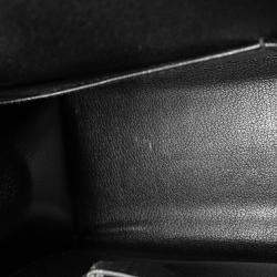 Pre Owned Hermes Kelly Sellier Black Box Calf Leather Handbag 32