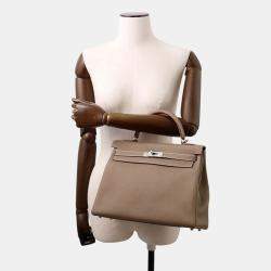 Pre Owned Hermes Kelly Retourne Etoupe Togo Leather Handbag 32
