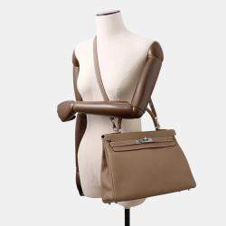 Pre Owned Hermes Kelly Retourne Etoupe Togo Leather Handbag 32