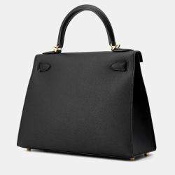 Pre Owned Hermes Kelly Sellier Black Epsom Size 28