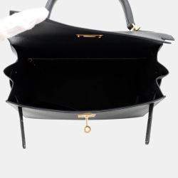 Pre Owned Hermes Kelly Sellier Black Epsom Size 28
