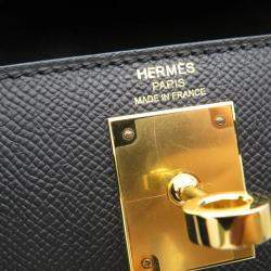 Pre Owned Hermes Kelly Sellier Black Epsom Size 28