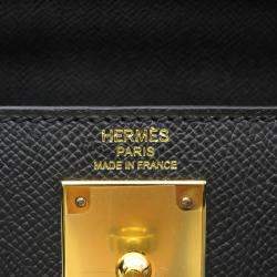 Pre Owned Hermes Kelly Sellier Black Epsom Size 28