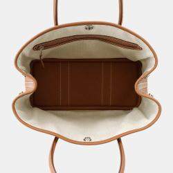Pre Owned Hermes Garden Party Gold Negonda Leather Handbag TPM