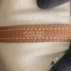 Pre Owned Hermes Garden Party Gold Negonda Leather Handbag TPM